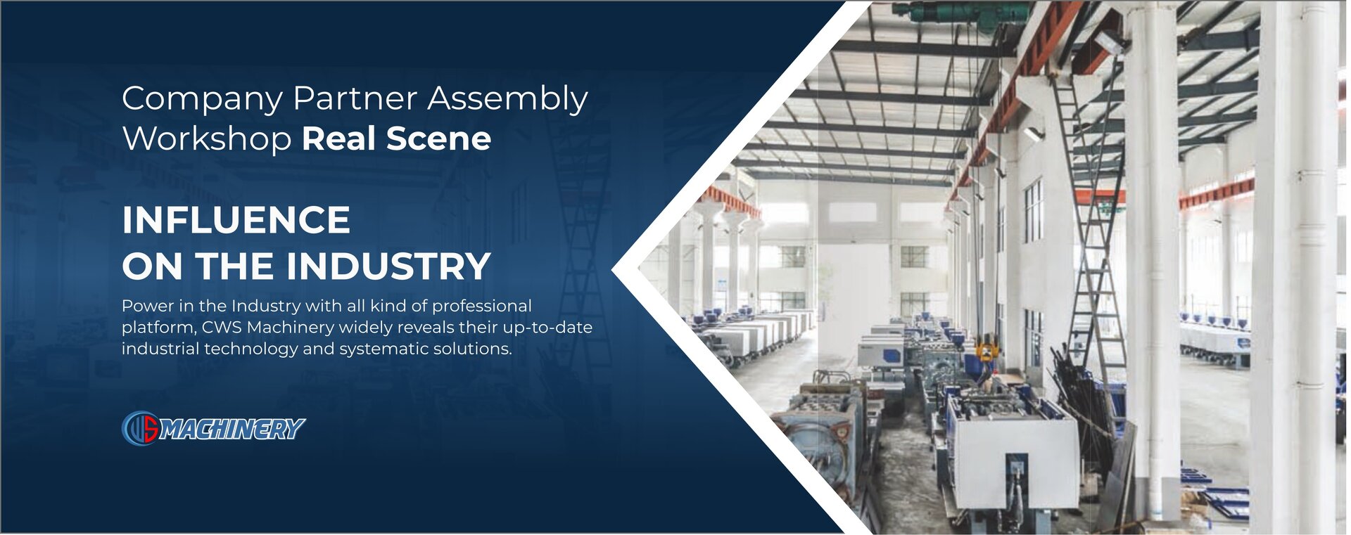 banner about company partner with cws machinery assembly